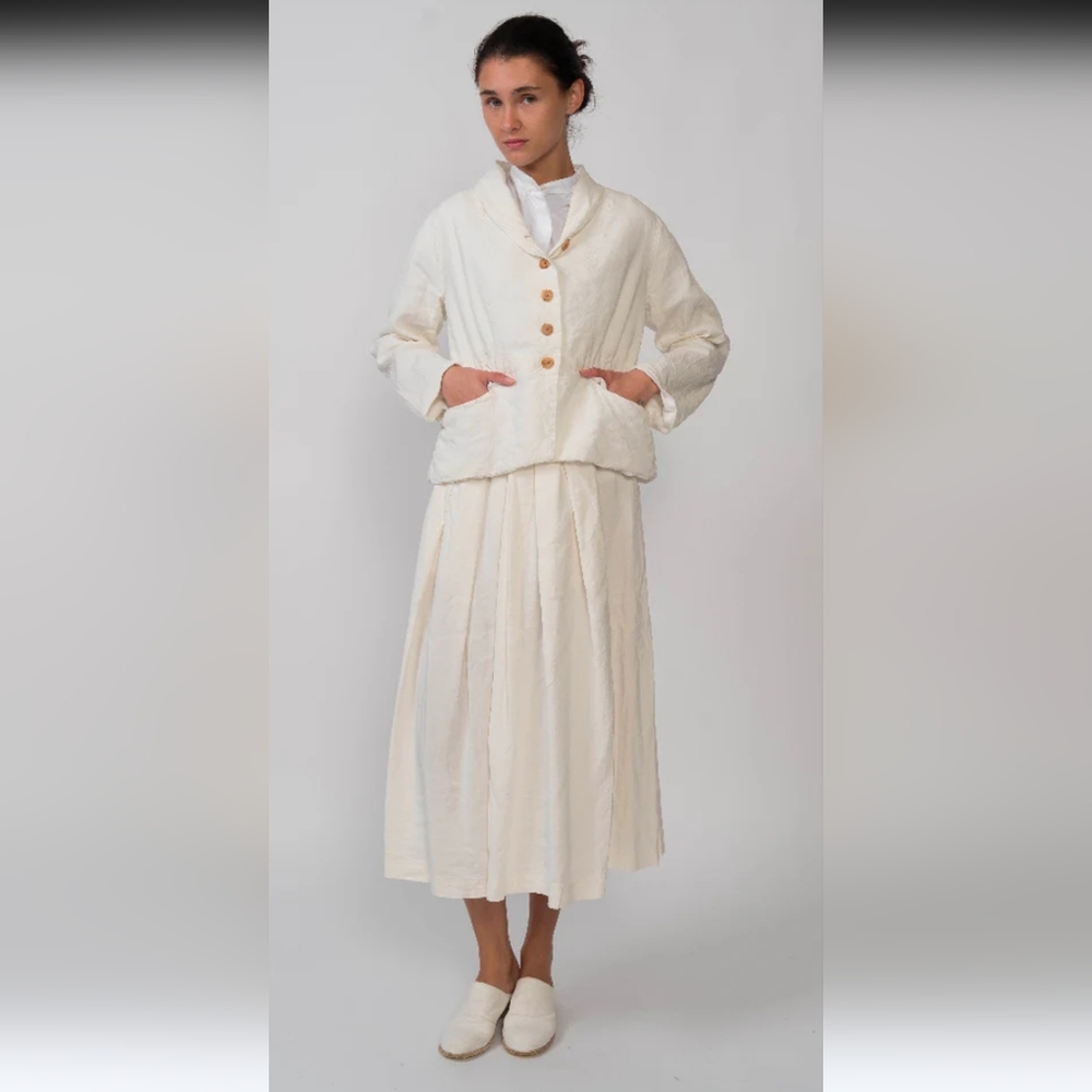 Hannoh Cream Natural Organic Cotton Full Skirt 38 M